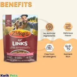 Zuke's Lil Links Soft & Chewy Dog Treats Pork & Apple Recipe 6-oz