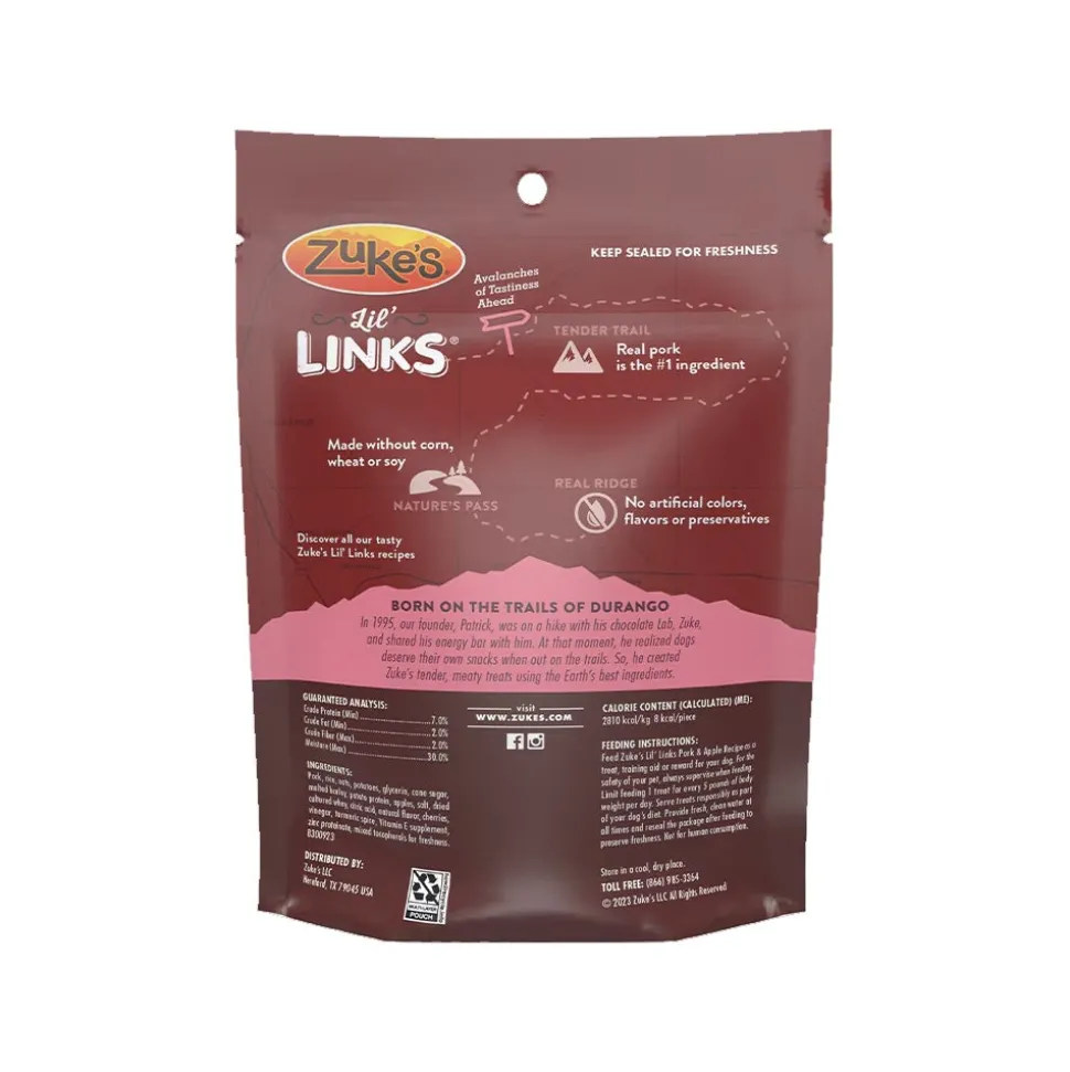 Zuke's Lil Links Soft & Chewy Dog Treats Pork & Apple Recipe 6-oz
