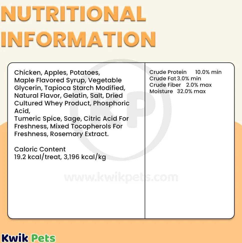 Zuke's Lil Links Soft & Chewy Dog Treats Chicken & Apple Recipe 6-oz