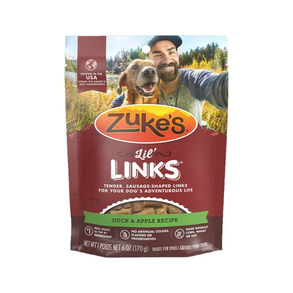 Zuke's Lil Links Soft & Chewy Dog Treats Duck & Apple Recipe 6-oz