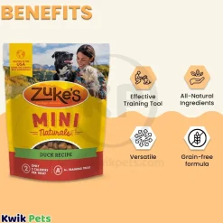 Zuke's Mini Naturals Training Dog Treats Duck Recipe 6-oz