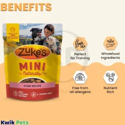 Zuke's Mini Naturals Training Dog Treats Pork Recipe 6-oz