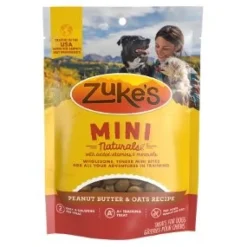 Zuke's Mini Naturals Training Dog Treats Peanut Butter & Oats Recipe 1-lb