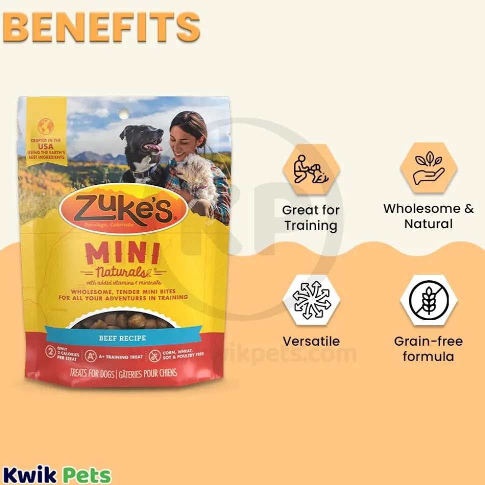 Zuke's Mini Naturals Training Dog Treats Beef Recipe 1-lb