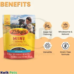 Zuke's Mini Naturals Training Dog Treats Beef Recipe 6-oz