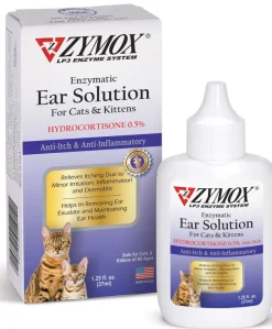 Zymox Enzymatic Ear Solution 0.5 Hydrocortisone for Cats & Kittens 1.25-oz