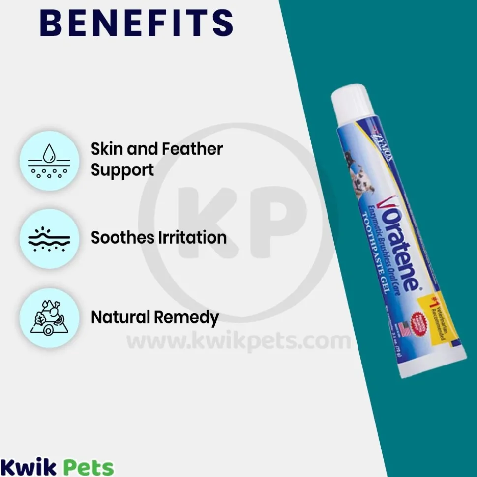 Zymox Oratene Brushless Enzymatic Oral Care Toothpaste Gel for Dogs & Cats 2.5-oz