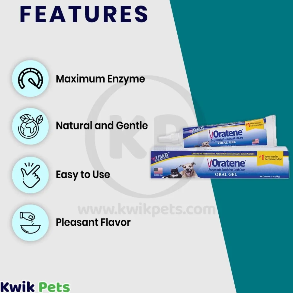 Zymox Oratene Brushless Enzymatic Oral Gel for Dogs & Cats 1-oz